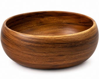 Handcrafted Hawaiian Acacia Wood Bowl – Wooden Salad, Snack, Soup, and Decor Bowl (2x6, 3x8, 4x10, 5x12 inch)