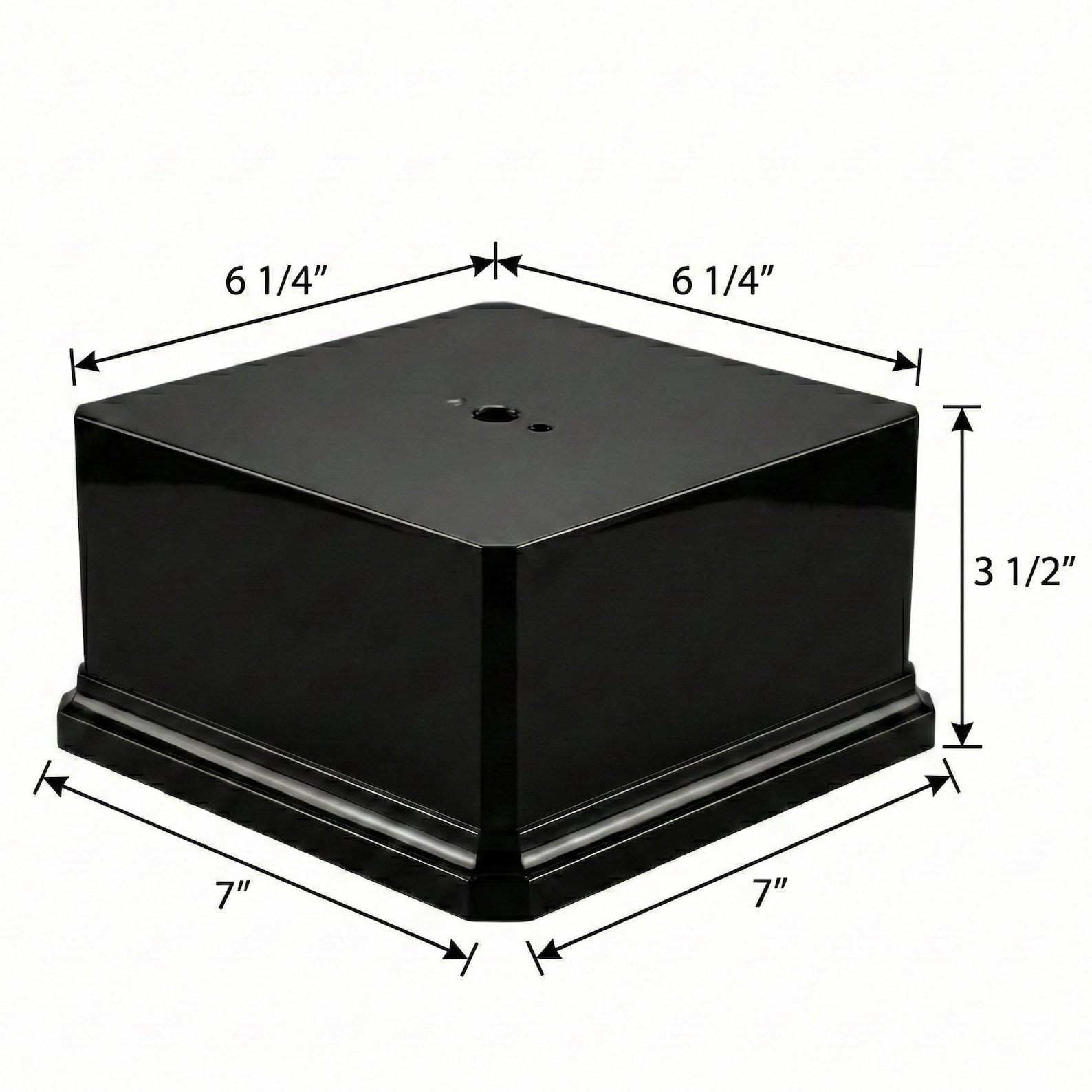 Weighted Display Frame Premium Black Gloss Display Base – Weighted Square Pedestal for ...