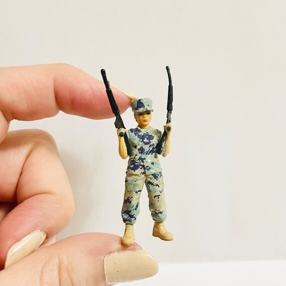 Female Soldier Military Lady Miniature Woman Mini Figure Etsy
