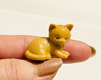 Kitten Cat Curled Up Collectible Miniature Animal Mini Figure