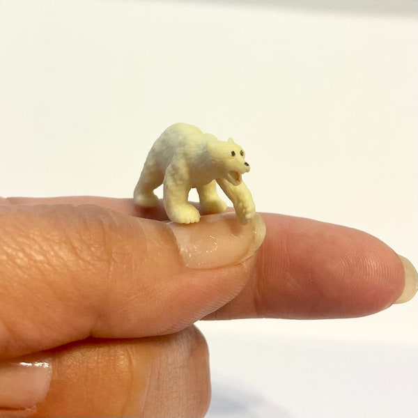 Micro Miniature Polar Bear Tiny Mini Figure