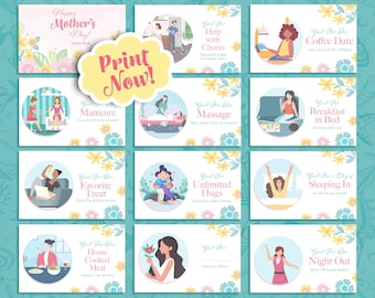 Afdrukbare Moederdagcoupons - Cadeau voor moeder - Kindercouponkaarten