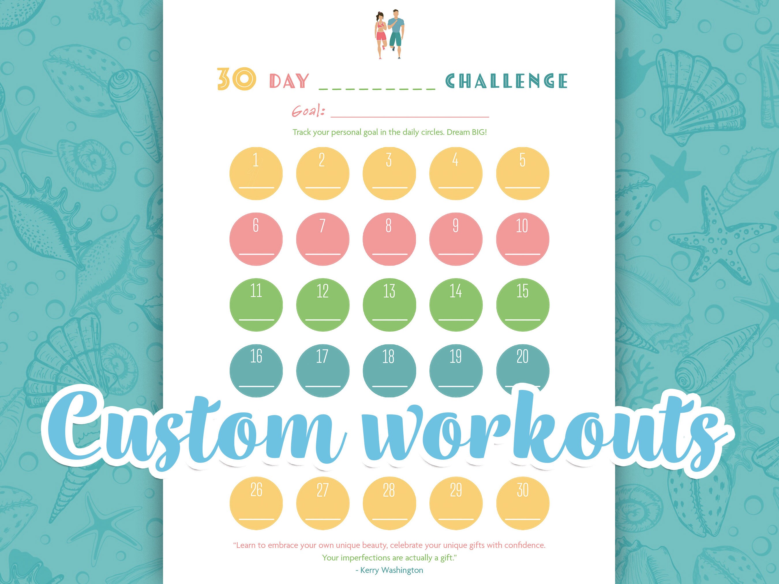 30 Day Challenge Printable Bundle - Inspirational Quotes - Etsy