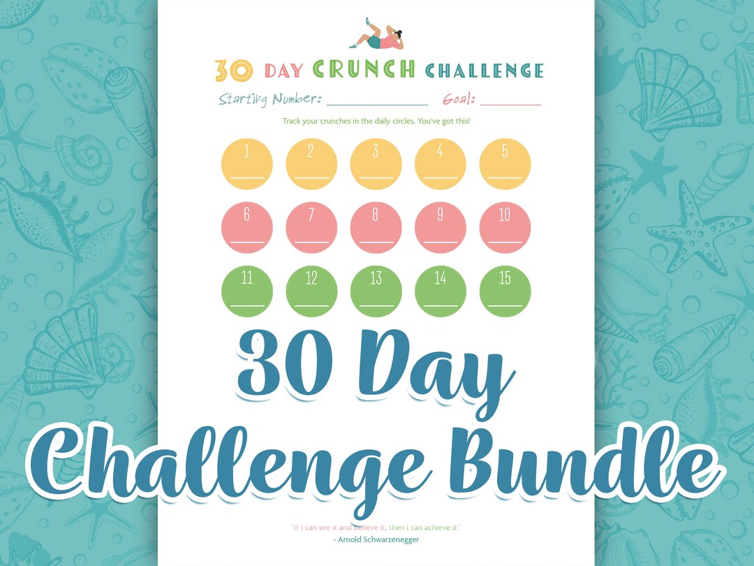 30 Day Challenge Printable Bundle - Inspirational Quotes - Etsy