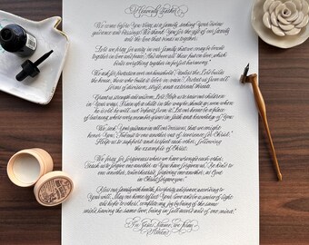 Custom Calligraphy Prayer: Handwritten Poem