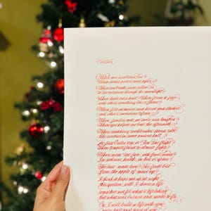 Caligrafía personalizada/Poemas, letras, versos, cartas escritos a mano/Caligrafía personalizada