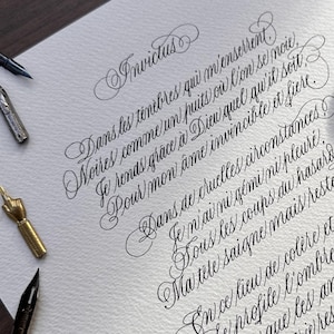 Poème en français | Calligraphie personnalisée/ poème manuscrit, paroles, vers, lettre/ calligraphie personnalisée
