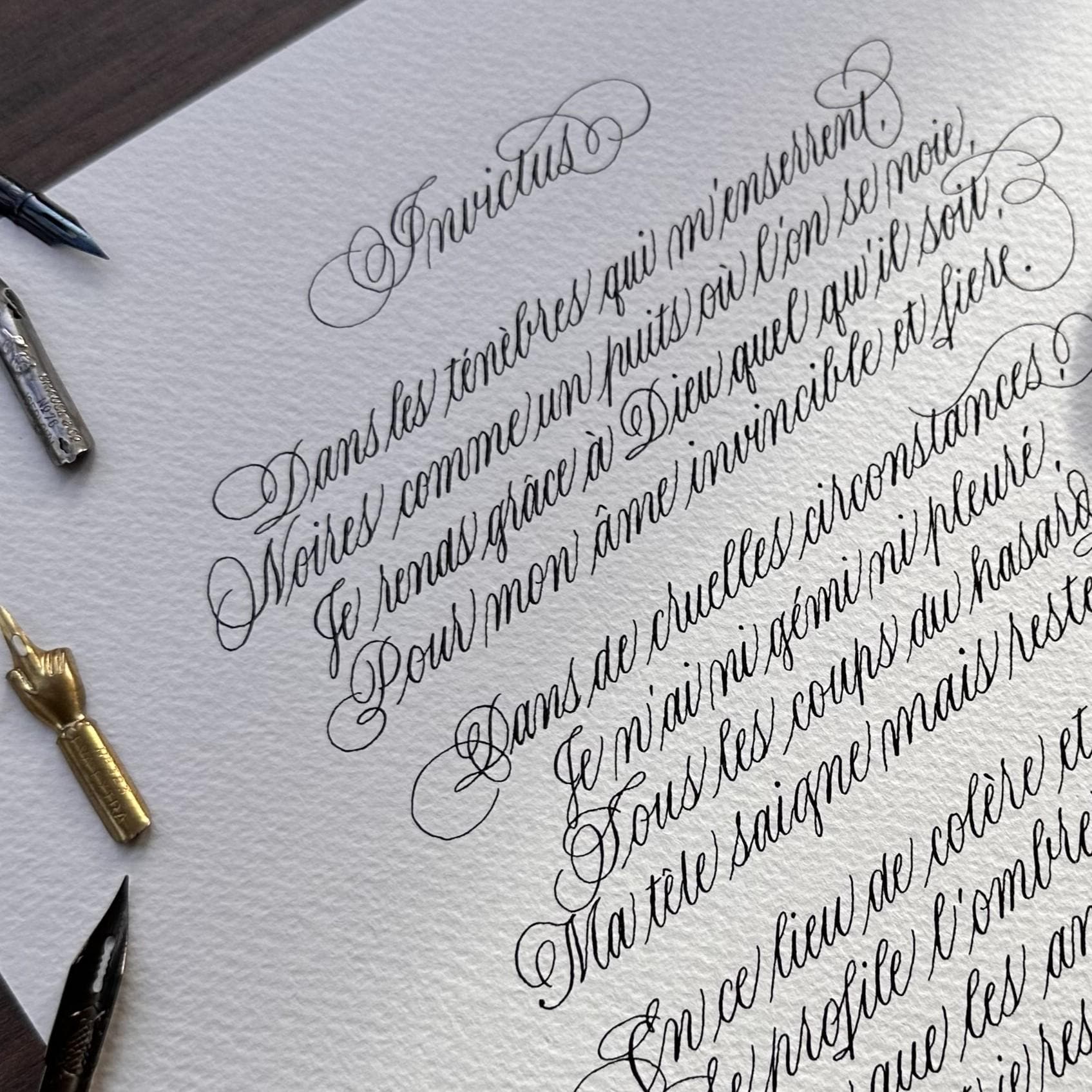 Custom Calligraphy Poem in French: Handwritten Verse