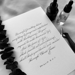 Versículo bíblico de Felipe en caligrafía / Caligrafía personalizada / Poema escrito a mano, letras, versos, cartas / Caligrafía personalizada