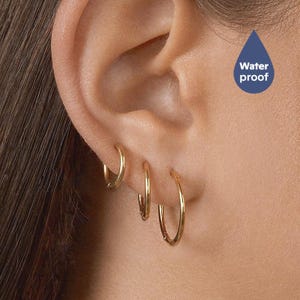 18k Gold Filled Hoop Earrings Large Medium Small Size Women Hoop Earrings Hypoallergenic Minimalist Her Thin Multi Set Hoop Minimal Earrings