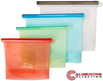 Reusable Silicone Food Storage Bags: Eco-Friendly, Leakproof Set of 4