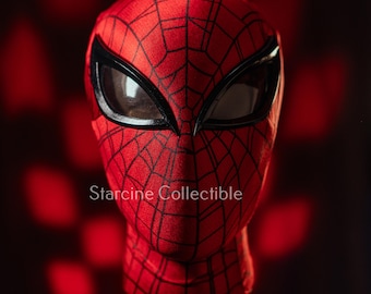 スパイダーマンマスク、ライクラスパンデックス生地、ジッパー付き