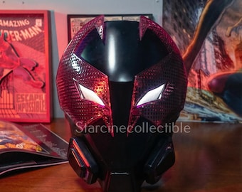 Máscara de cosplay LED Powerman Spider Hero