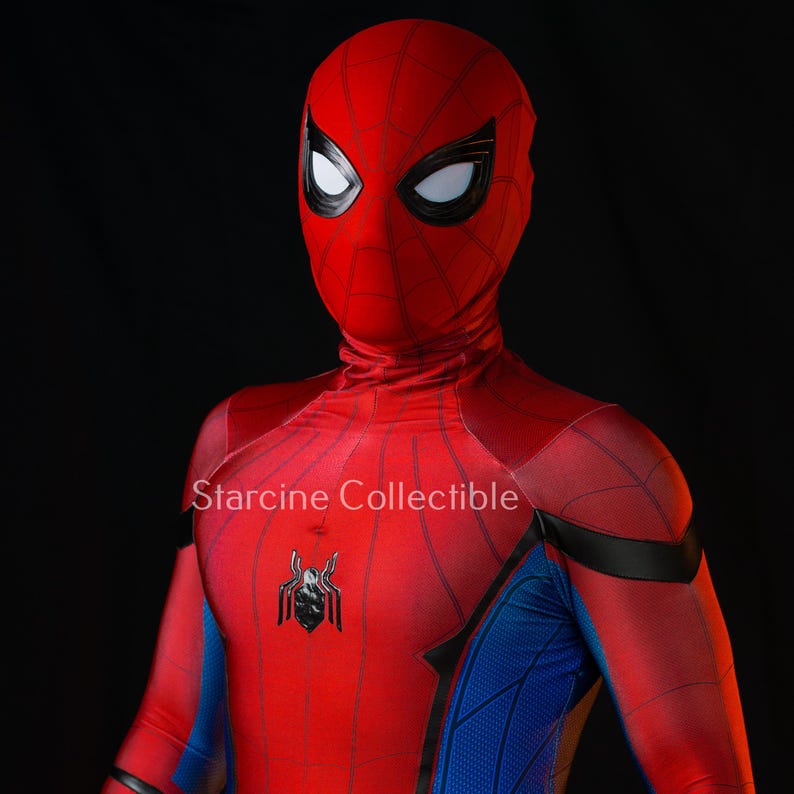 Hero Holland Suit Spider Hero Cosplay Mask Movie Design comic con costumes image 1