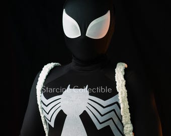 Traje de insecto negro de héroe, máscara de cosplay de héroe araña, diseño de película, disfraces para convenciones de cómics