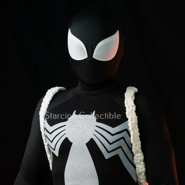 Traje de insecto negro de héroe, máscara de cosplay de héroe araña, diseño de película, disfraces para convenciones de cómics