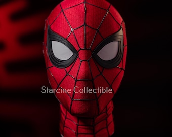 2026 Red Spider Hero Mask: Embossed Fabric Cosplay Costume