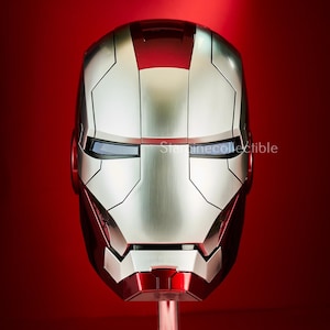 Casco Mark 5 LED con controllo vocale e sensore tattile, costume da cosplay