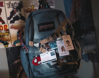 Red Insect Hero bag Mask, Embossed Spider Pattern Cosplay