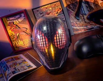 Máscara de cosplay LED 2020 Miles Spider Hero