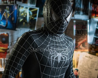 Black Tobey Hero Suit with Faceshell: Halloween Cosplay, Birthday Party