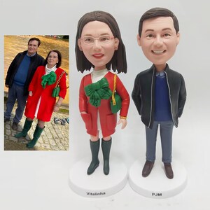 Custom Couple Bobbleheads, Anniversary Gifts For Parents, Personalized Happy Couple Bobblehead, Custom Couple Christmas Bobbleheads