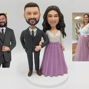 Personalized Wedding Cake Bobbleheads,Custom Bobblehead Wedding Cake Topper, Custom Figurine Wedding Cake Topper,Custom Wedding Bobblehead