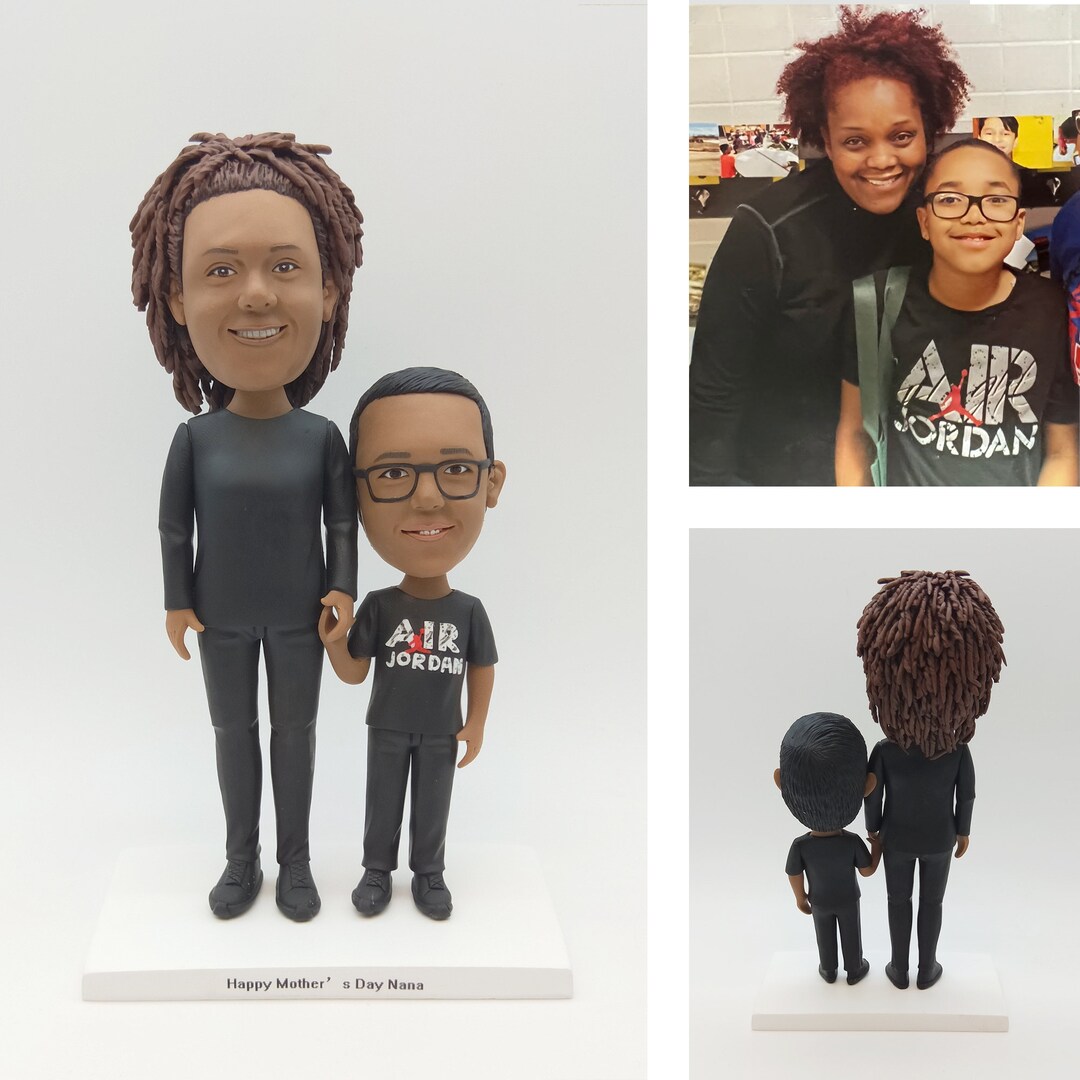 Custom Bobbleheads, Personalized Mother and Son Bobbleheads, Custom ...