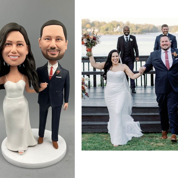 Wedding cake topper wedding topper bobble head Custom cake toppers for wedding keepsake wedding figurine Personalized wedding gift