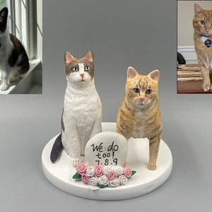 personalized custom cat wedding cake topper ,Pet CakeTopper，Pets Birthday，cat caketopper , Anniversary pet，cat Figurines，cats birthday