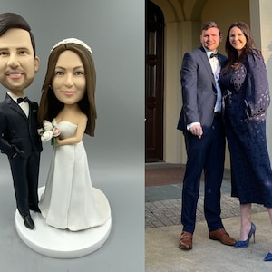 Wedding cake topper wedding topper bobble head Custom cake toppers for wedding keepsake wedding figurine Personalized wedding gift
