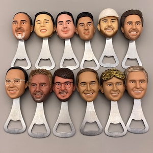 Apribottiglie personalizzato, apribottiglie di birra, apribottiglie personalizzati, regalo Groomsman, regali barista, Bobblehead, regali di gruppo Best man