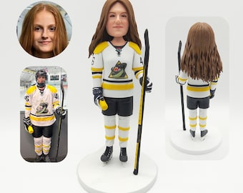 Custom hockey bobbleheads, personalised hockey 3D statues, custom hockey bobbleheads birthday gifts, Christmas prize for best hockey players