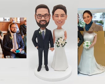 Custom Bobblehead Wedding Cake Topper,Personalized Wedding Cake Bobbleheads, Custom Figurine Wedding Cake Topper,Custom Wedding Bobblehead