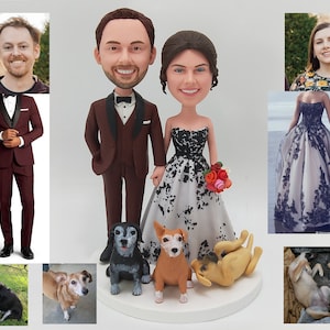 Wedding cake topper wedding topper bobble head Custom cake toppers for wedding keepsake wedding figurine Personalized wedding gift