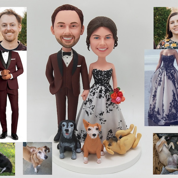 Wedding cake topper wedding topper bobble head Custom cake toppers for wedding keepsake wedding figurine Personalized wedding gift