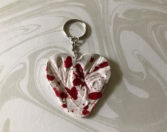 Bloody Valentine Polymer Clay Keychain, Horror Keychain, Slasher Movie Keychain, Galentine’s Day, Valentine’s Day Gift for Horror Movie Fans