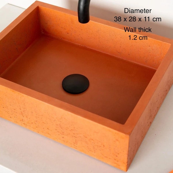 Concrete Sink Mold Rectangle Basin STL file for Silicone basin mold Cement crafts molds Beton designer, 3d model.