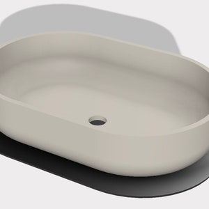 Concrete Sink Mold Oval Basin STL file for Silicone basin mold Cement crafts molds Beton designer, 3d model. image 5