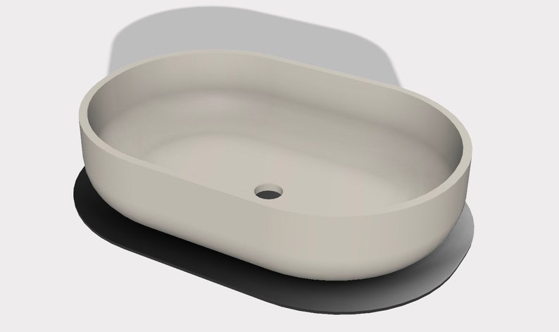 Concrete Sink Mold Oval Basin STL file for Silicone basin mold Cement crafts molds Beton designer, 3d model. image 5
