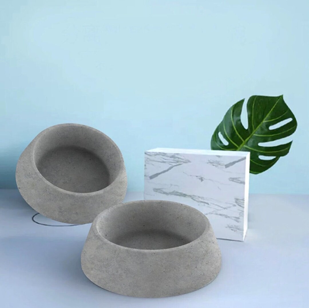 Homemade Dog Bowl Mold Concrete Silicone Mold Cute Dog Food Etsy