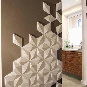 Wall Diamond Tile Silicone Mold for Concrete, Cement Crafts Molds, Concrete Designer