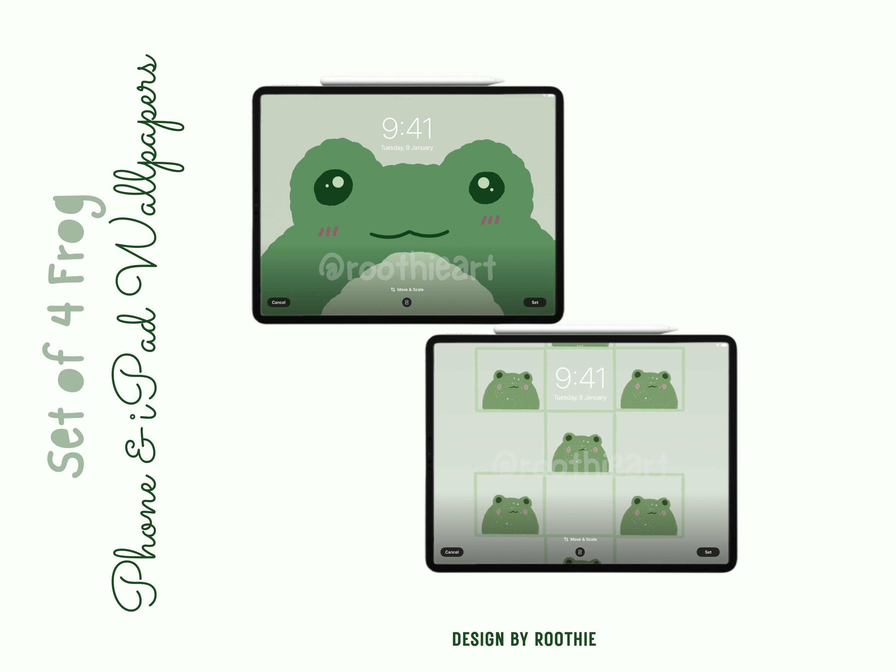 Buy wholesale Squishy frogs wallpaper set - Phone - Tablet - Desktop -  Froggy pattern - Home screen