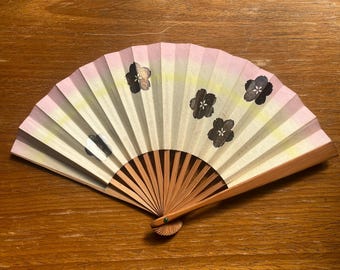 Vintage Japanese Sensu Fan – Paper Folding Fan, 1980s
