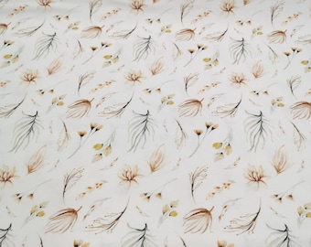 Cotton jersey boho bohemian flowers, Ökotex, from 0.5 meters