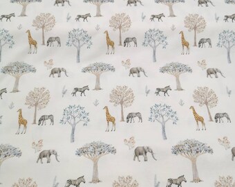 Cotton jersey, jersey mini safari, animal jersey, sold by the meter from 0.5 m