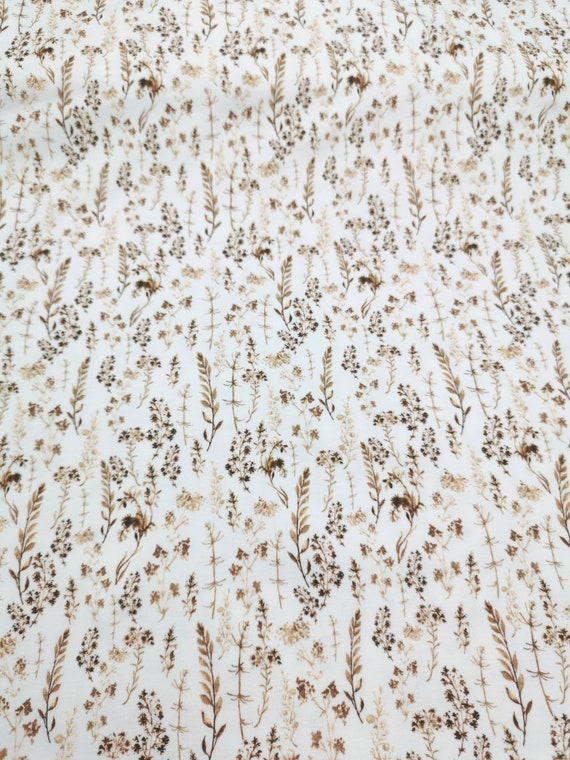 Baumwolljersey getrocknete Blumen, Ökotex, ab 0,5 Meter