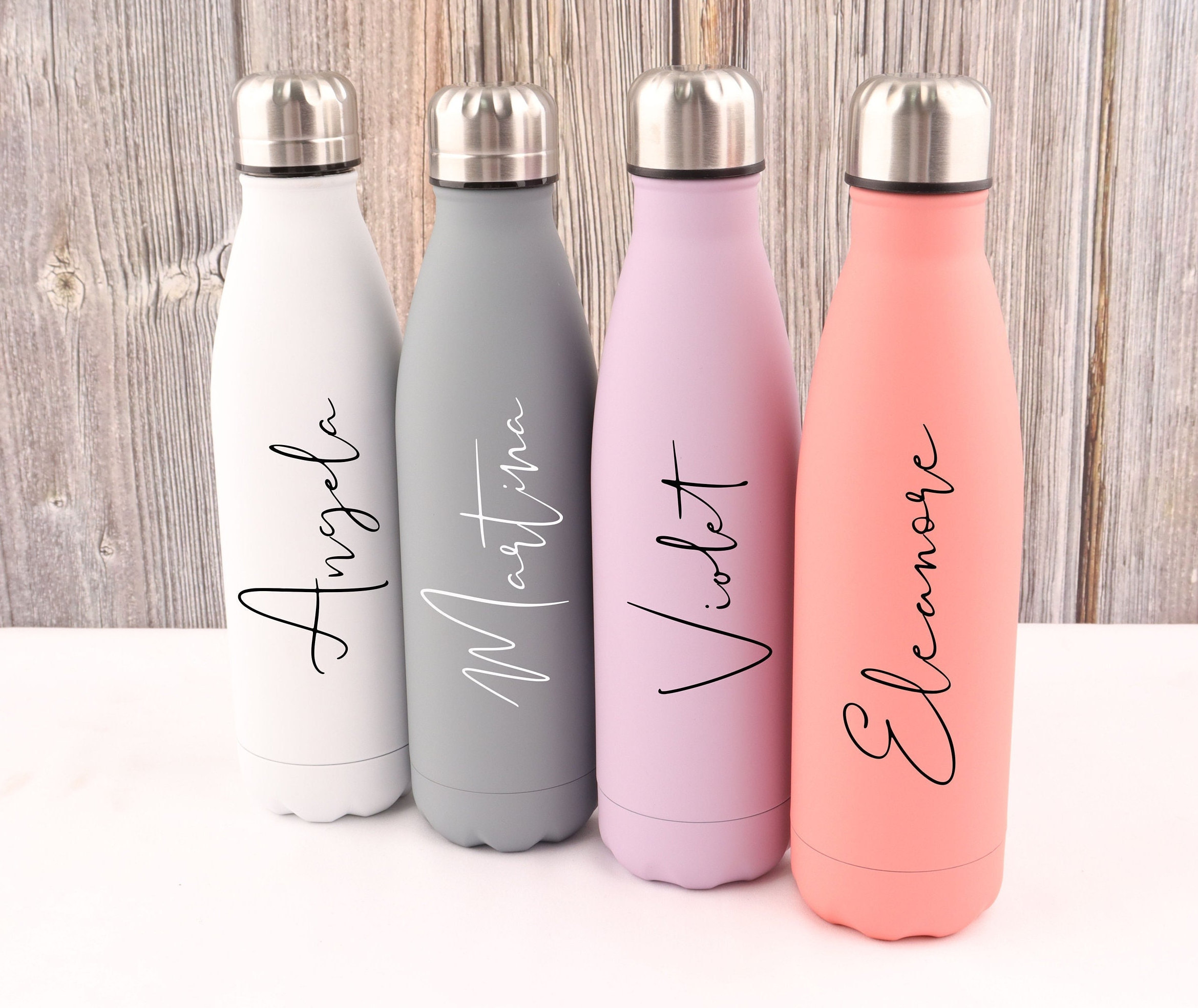 Personalised Water Bottle, Stainless Steel Matt Finish Drinks Bottle,  Personalized Pastel Coloured Custom Water Bottle Gym, Sports Bottle 