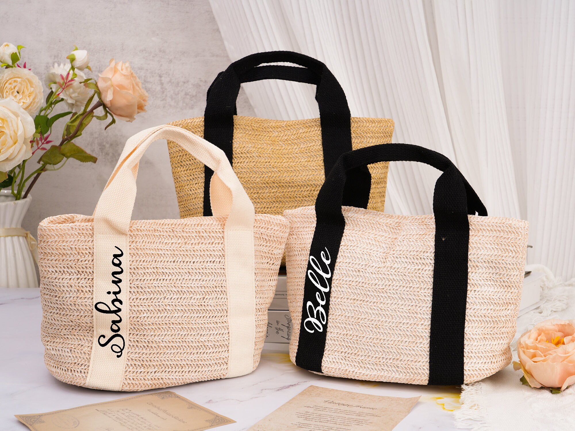 Straw bag etsy sale