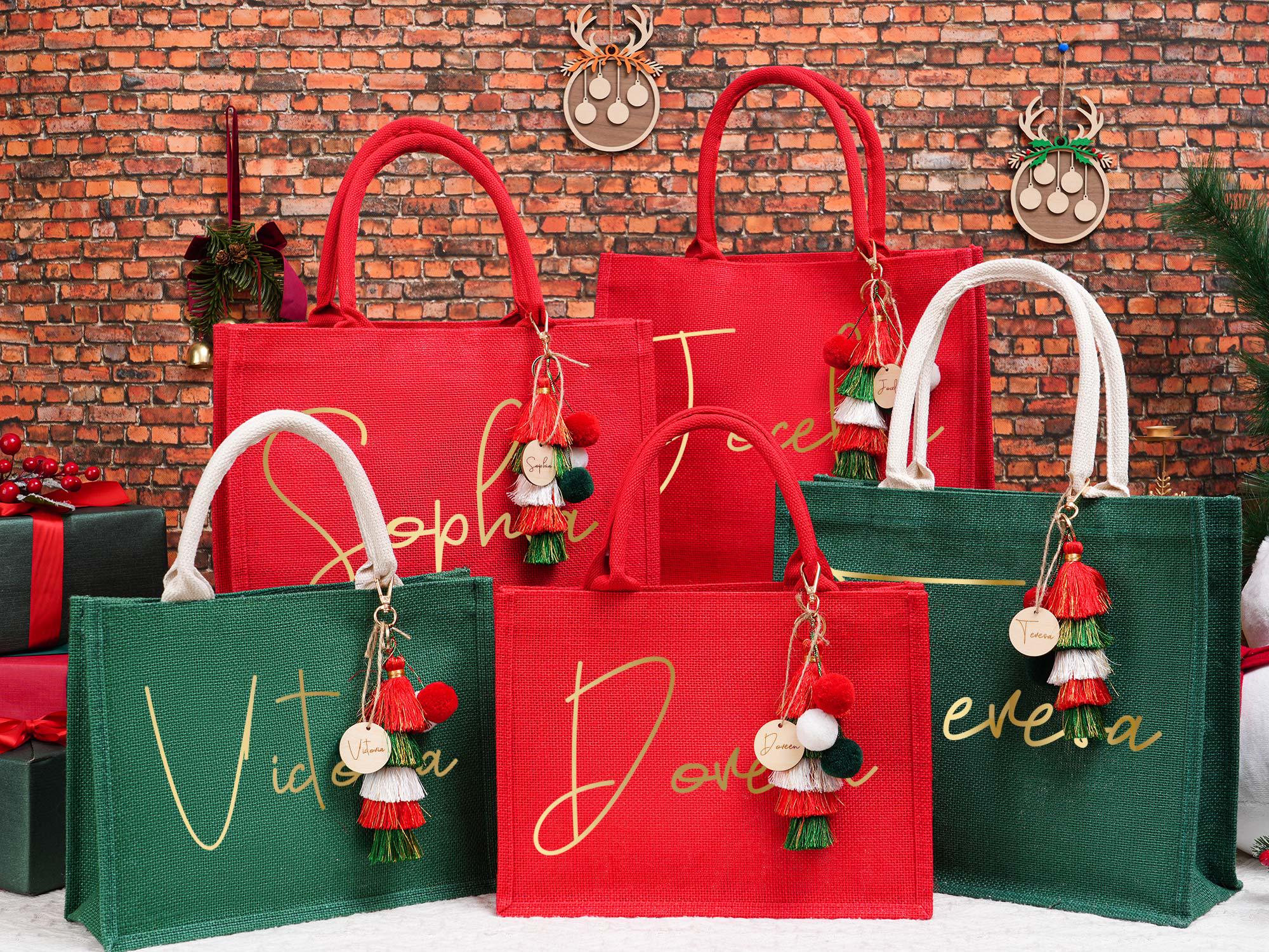 Hessian Santa Sack with big red tag Hessian Santa Sack with big red tag